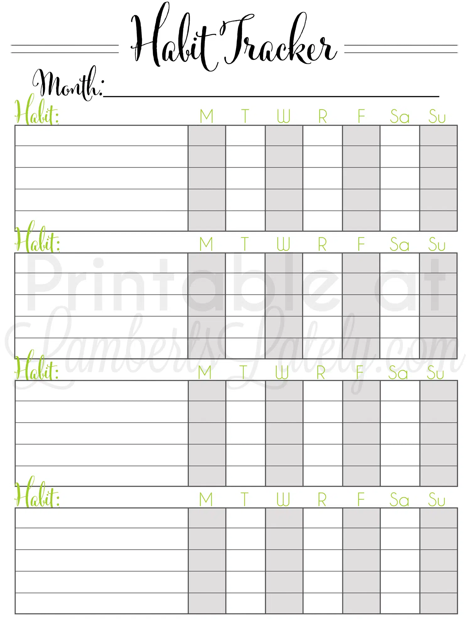 72 free (editable!) habit tracker printables | lamberts lately